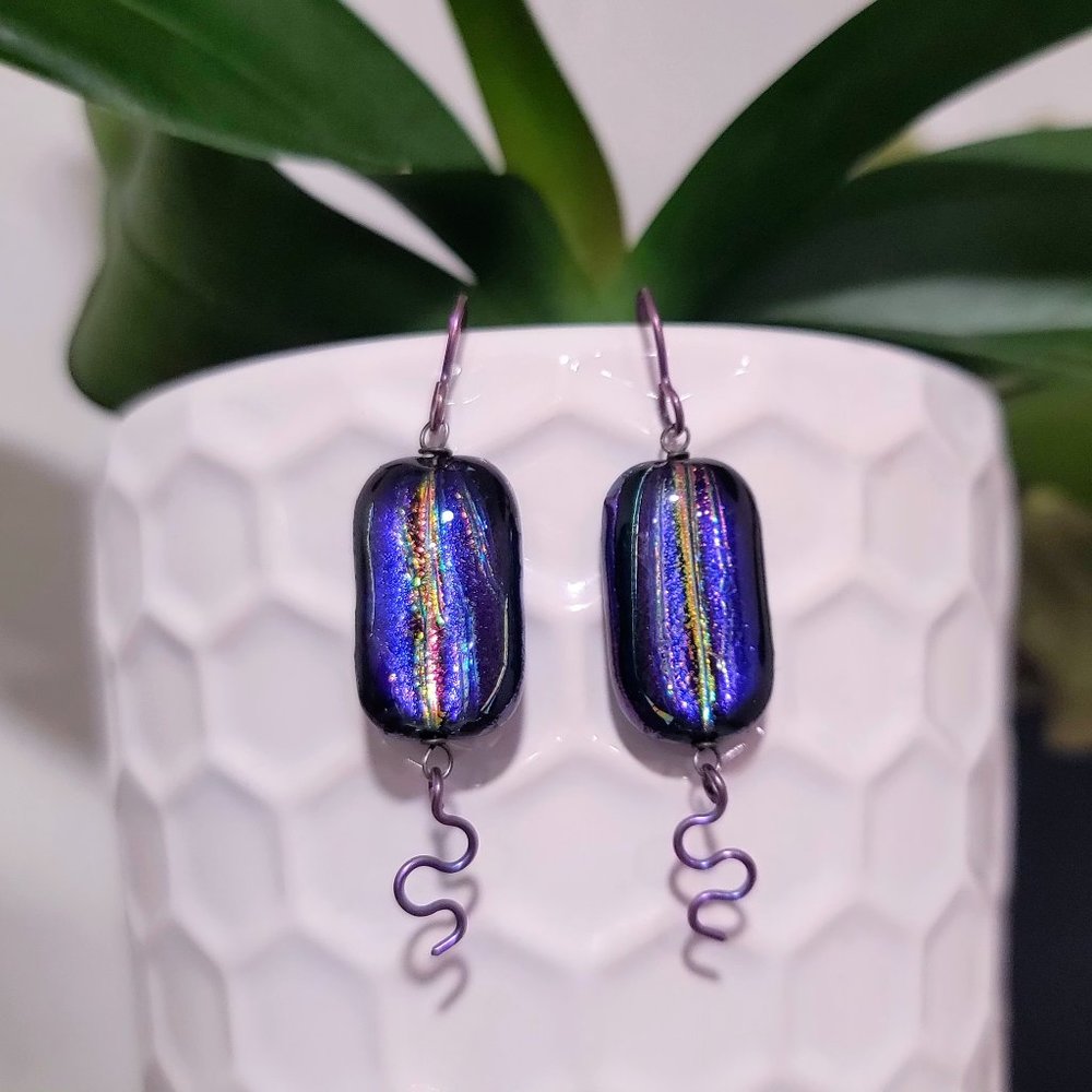 Artisan Iridescent Purple Earrings